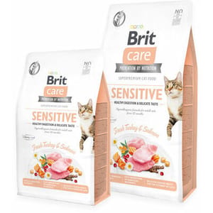 Brit Care Kucing GF Sensitive Penghadaman Sihat & Rasa Lembut (Kalkun & Salmon Segar) 2 kg Cat Dry Food Brit Care