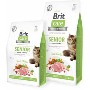 Brit Care Kucing Tanpa Bijirin Senior Kawalan Berat 2kg Cat Dry Food Brit Care