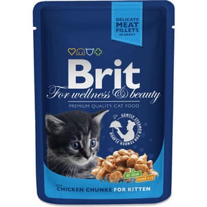 Brit Premium Kucing Dengan Ayam Untuk Anak Kucing 100g Cat Wet Food Brit Premium