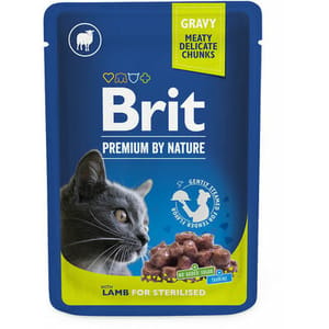 Brit Premium Kucing Dengan Daging Kambing Untuk Kucing Steril 100g Cat Wet Food Brit Premium