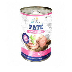 Alps Alps Natural 400G Makanan Anjing Basah All Life Pate Pork Loaf   正面圖