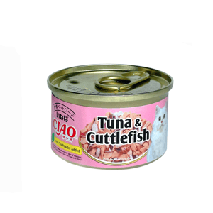 Ciao Ciao White Meat Tuna & Cuttlefish In Jelly Canned Cat Food 75g 75g  正面圖