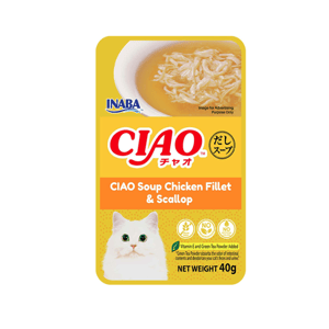 Ciao Ciao Soup Chicken Fillet and Scallop Wet Cat Food 40g 40g  正面圖