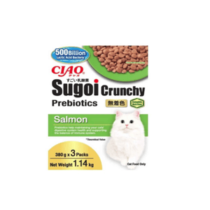CIAO CIAO Sugoi Crunchy Salmon Flavor Plus Prebiotics Dry Cat Food 1.14kg 14kg  正面圖