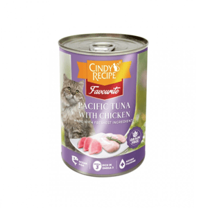Cindy's Cindy's Recipe Favourite Pacific Tuna With Chicken Wet Canned Cat Food 400g 400g  正面圖