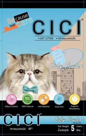 CICI PASIR KUCING 5L (BABY POWDER) Cat litter CICI