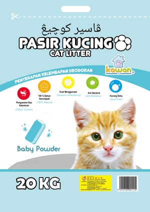 KAWAN PASIR KUCING 20KG (BABY POWDER) Cat litter KAWAN