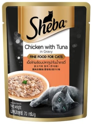 SHEBA POUCH 70G TUNA CHICKEN Makanan Basah Kucing SHEBA
