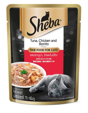 SHEBA POUCH 70G TUNA CHICKEN BONITO Cat Wet Food SHEBA