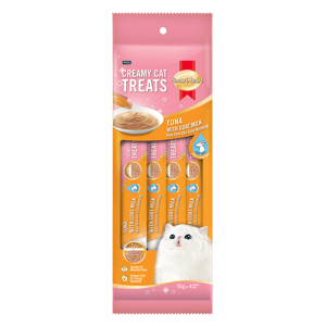 SH CREAMY TREATS 15G X 4PC TUNA W GOAT MILK Snek Kucing SH