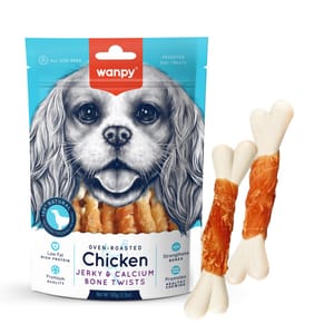 Wanpy Wanpy Chicken Jerky Calcium Bone Twists100g 100g  正面圖
