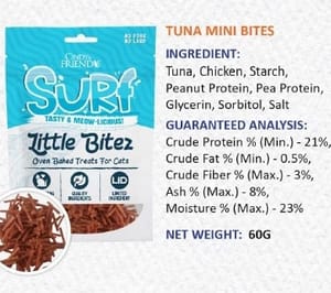 Cindy & Friends Makanan Kucing Little Bitez Siri Surf Tuna Mini Bites 60g (CNF-LB206) Cat Treats Cindy & Friends
