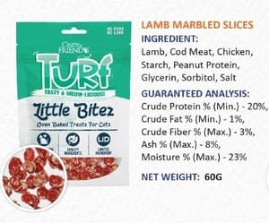 Cindy & Friends Makanan Kucing Little Bitez Turf Series Hidangan Daging Lembu Berjalur 60g (CNF-LB304) Snek Kucing Cindy & Friends