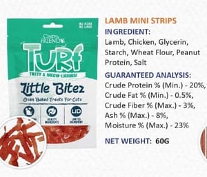 Cindy & Friends Makanan Kucing Little Bitez Turf Series Jalur Mini Daging Kambing 60g (CNF-LB305) Snek Kucing Cindy & Friends