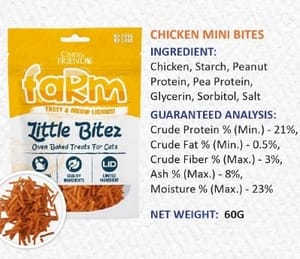 Cindy & Friends Makanan Kucing Little Bitez Siri Ladang Ayam Gigitan Mini 60g (CNF-LB103) Cat Treats Cindy & Friends