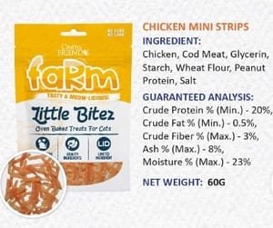 Cindy & Friends Makanan Kucing Little Bitez Siri Ladang Jalur Ayam Mini 60g (CNF-LB104) Cat Treats Cindy & Friends