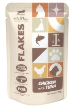 VitalPlus Flakes Ayam dengan Tuna Beg Kucing 70g (VP-FP02) Cat Wet Food VitalPlus