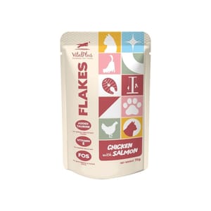 VitalPlus Flakes Ayam dengan Salmon Poket Kucing 70g (VP-FP05) Cat Wet Food VitalPlus