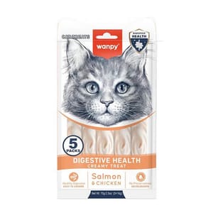 Wanpy Wanpy Functional Creamy Lickable Cat Treat - Salmon & Chicken  14gx5 14g  正面圖