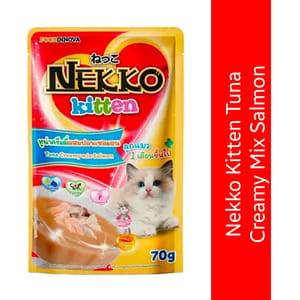 NEKKO NEKKO KITTEN TUNA CREAMY MIX SALMON 70g 70g 正面圖