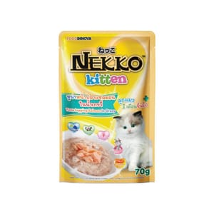 NEKKO NEKKO KITTEN TUNA TOPPING SALMON IN GRAVY 70g 70g  正面圖