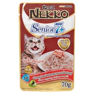 NEKKO NEKKO SENIOR 7+TUNATOPPING SALMON 70g 70g  正面圖