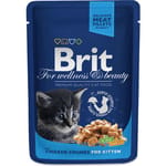 Brit Premium Kucing Dengan Ayam Untuk Anak Kucing 100g Cat Wet Food Brit Premium