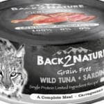 Back2nature Back2nature 貓罐頭 無穀物肉絲主食罐 野生吞拿魚+沙丁魚 80g 80g  正面圖